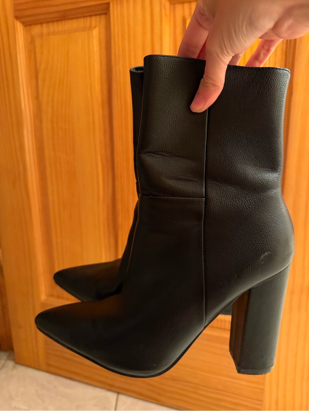Lulus Black Pointed Toe Block Heel Ankle Boots